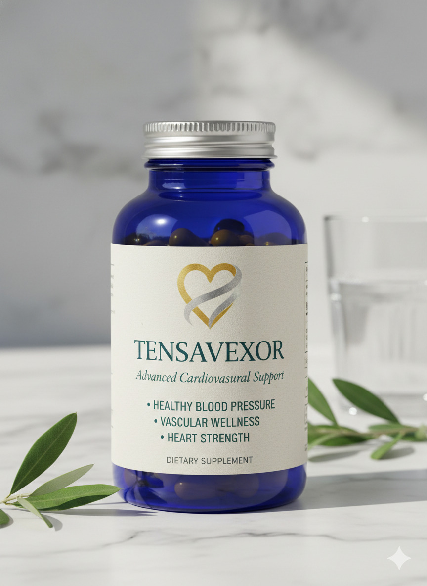 Tensavexor dietary supplement bottle for blood pressure support